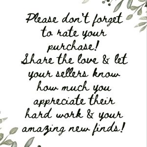 ⭐️Rate Your Purchases!⭐️